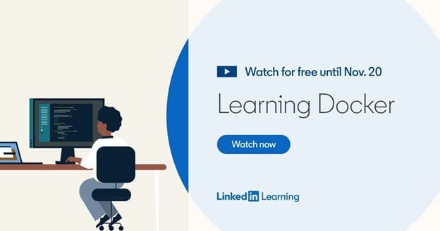 Docker online training course on LinkedIn Learning covering containers and Docker basics